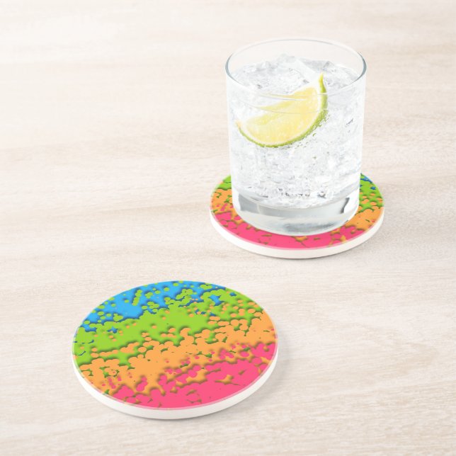 Groovy Retro Bubbly Trippy Funky Panromantic Prix Getränkeuntersetzer (Seite)