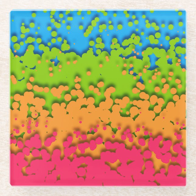 Groovy Retro Bubbly Trippy Funky Panromantic Prix Glasuntersetzer (Vorderseite)