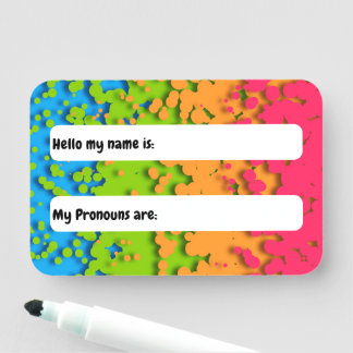 Groovy Retro Bubbly Trippy Funky Panromantic Prix Namensschild