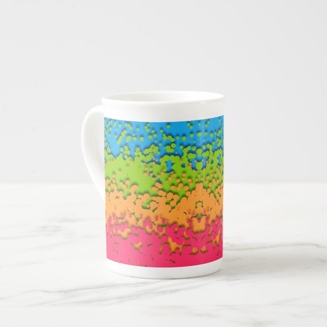 Groovy Retro Bubbly Trippy Funky Panromantic Prix Prozellantasse (Vorderseite Links)