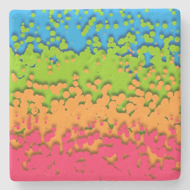 Groovy Retro Bubbly Trippy Funky Panromantic Prix Steinuntersetzer (Vorderseite)
