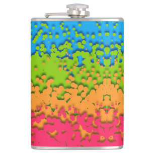 Groovy Retro Bubbly Trippy Funky Panromantischer S Flachmann