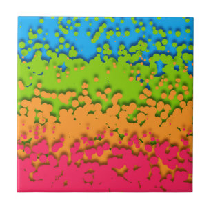 Groovy Retro Bubbly Trippy Funky Panromantischer S Fliese