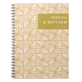 Groovy Retro Chartreuse Botanische Hochzeit Notizblock