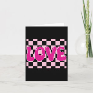 Groovy Retro Checkered Heart Liebe Retro Liebe Val Karte