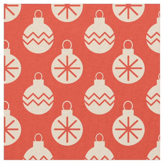 Groovy Retro Christmas Bauble Decorations Rot Stoff (Nahaufnahme)