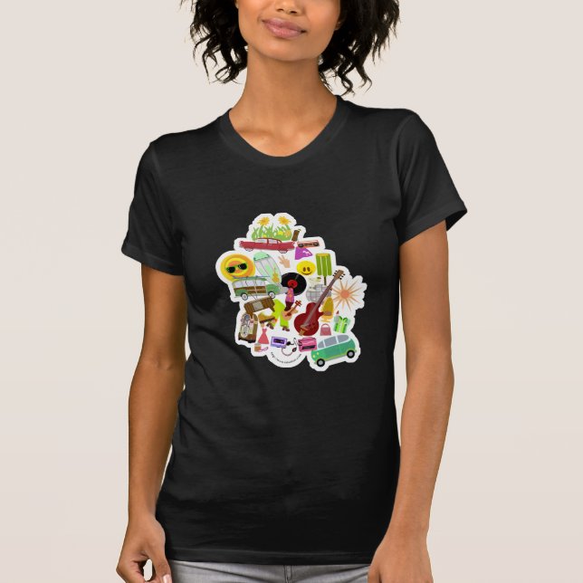 Groovy Retro Collage T-Shirt (Vorderseite)