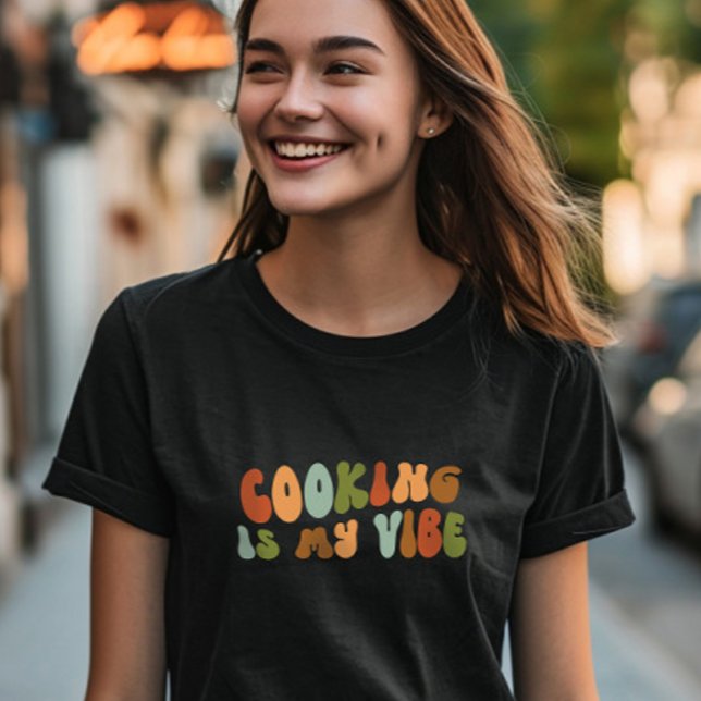 Groovy Retro Cooking ist meine Vibe, Koch Feinschm T-Shirt (Von Creator hochgeladen)