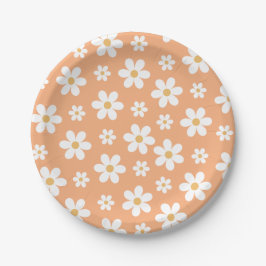Groovy Retro Daisy Apricot Paper Teller