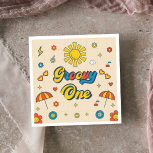 Groovy Retro Daisy Birthday Party Serviette