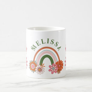 Groovy Retro Daisy Blume Pattern Boho Floral Kaffeetasse