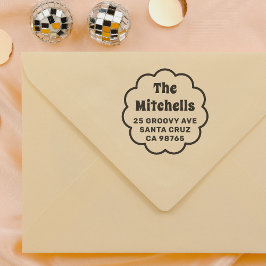 Groovy Retro Daisy Frame Rücksendeadresse Permastempel