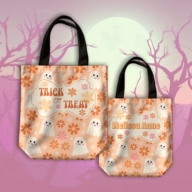 Groovy Retro Daisy Ghosts Peachy Trick oder Treat (Von Creator hochgeladen)