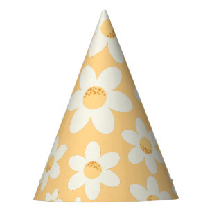 Groovy Retro Daisy Party Hat   Boho Floral Birthda Partyhütchen