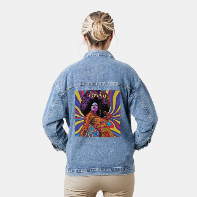 Groovy Retro Denim Jacket Jeansjacke (Modell)