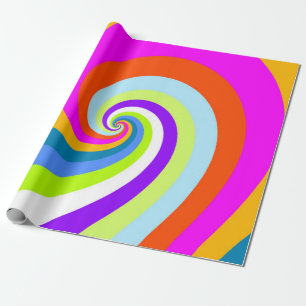 GROOVY RETRO DESIGN LOVELL VINTAGE RAINBOW VIBES GESCHENKPAPIER