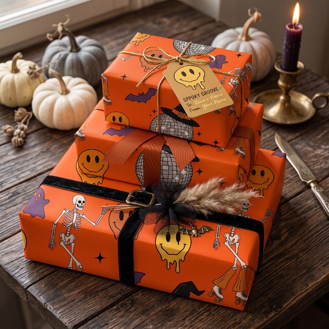 Groovy Retro-Disco-Boo-Crew-Halloween-Verpackung Geschenkpapier (Von Creator hochgeladen)
