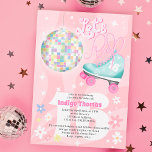 Groovy Retro Disco Floralwalze Skate Sweet 16 Einladung<br><div class="desc">Mit unserem Groovy Retro Disco Ball Floral Roller Skate Sweet 16 Pink Wirbel Geburtstagseinladung machen Sie Ihren Groove! Ein Party in der Rolldisco und der perfekte Weg, um in Ihr 16 . Geburtstag zu schlüpfen! Niedliche Retro-Illustration mit Minze aquamarin Roller Skate, 80er Diskoball, kleine Hippie-Blume und weiße Sterne mit Handschrift...</div>