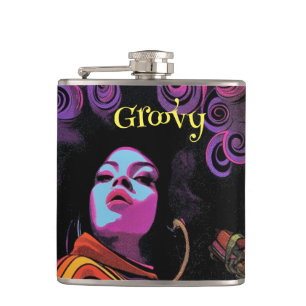 Groovy Retro Flasche Flachmann
