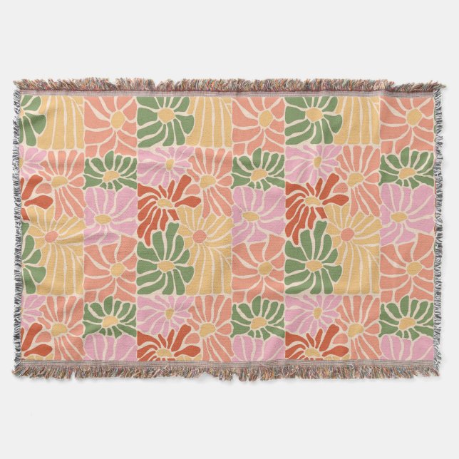 Groovy Retro Floral  Decke (Vorderseite)