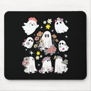 Groovy Retro Floral Ghost Hippie Niedlich Hallowee Mousepad