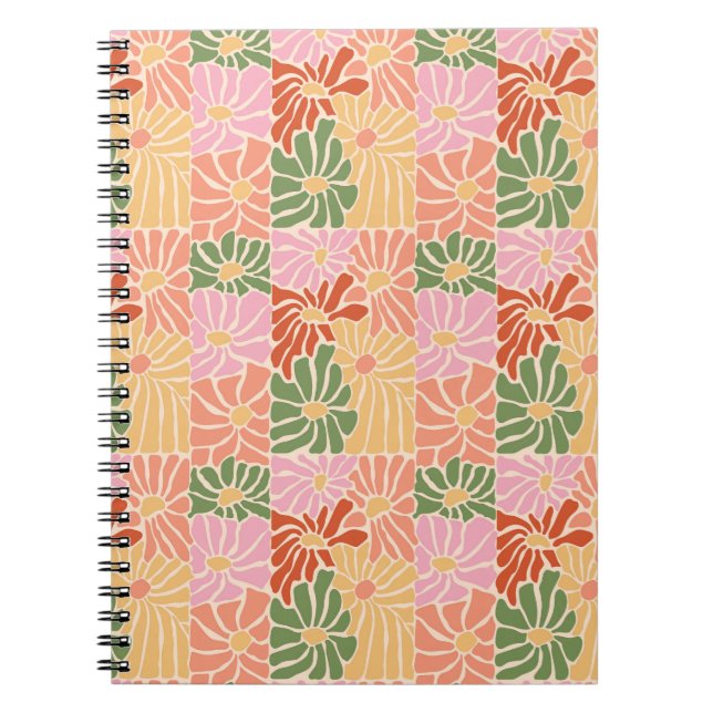 Groovy Retro Floral  Notizblock (Vorderseite)