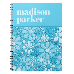 Groovy Retro Floral Personalisierter 60er Ästhetik Notizblock