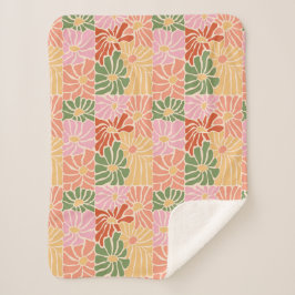 Groovy Retro Floral  Sherpadecke