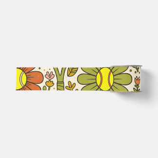 Groovy Retro Floral Tennis Flower Power Ripsband