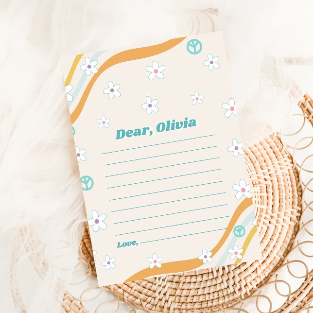 Groovy Retro Floral Time Kapsel Notiz Karte (Von Creator hochgeladen)