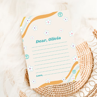 Groovy Retro Floral Time Kapsel Notiz Karte