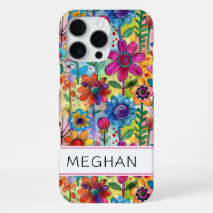 Groovy Retro Flower Power Personalisiert iPhone 16 Pro Max Hülle
