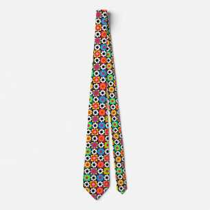 Groovy Retro Flower Power Quadrate Krawatte