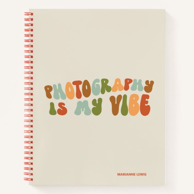 Groovy Retro Fotografie ist meine Sicht, Fotograf Notizbuch (Vorderseite)