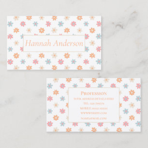 Groovy Retro Gänseblümchen Blumen Boho Floral Visitenkarte