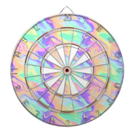 Groovy Retro Gefärbte Krawatte Pastel Marble Swirl Dartscheibe