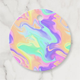 Groovy Retro Gefärbte Krawatte Pastel Marble Swirl Geschenkanhänger