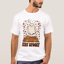 Groovy Retro-Geist Halloween-Grafik T-Shirt