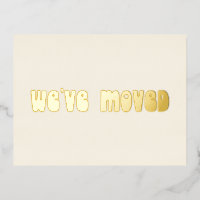 Groovy Retro Gold Foil Neue Adresse Postkarte