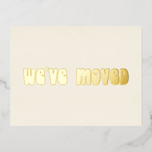 Groovy Retro Gold Foil Neue Adresse Postkarte