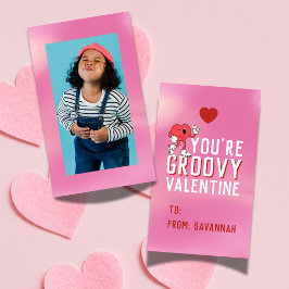 Groovy Retro Gradient Valentine's Classroom Card Mitteilungskarte