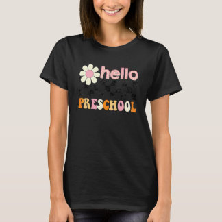 Groovy Retro Hallo Vorschullehrer Zurück zur Schul T-Shirt