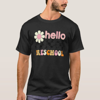 Groovy Retro Hallo Vorschullehrer Zurück zur Schul T-Shirt