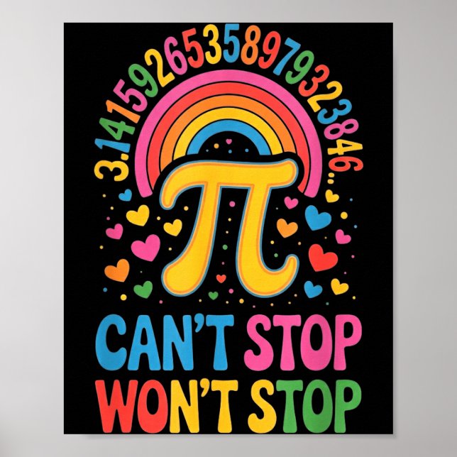 Groovy Retro Happy Pi Day Graphic Math Teacher Sci Poster (Vorne)