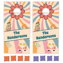 Groovy Retro Hippie Design mit Blume Power Spaß