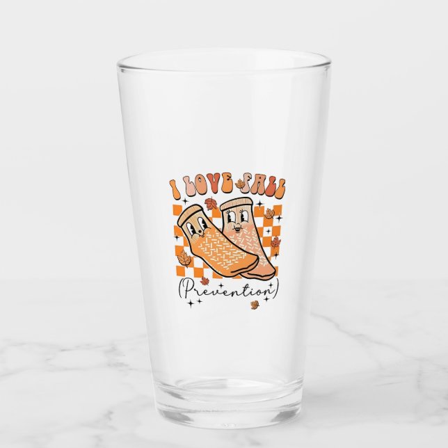 Groovy Retro I Liebe Herbstverhütung Funny Glas (Vorderseite)