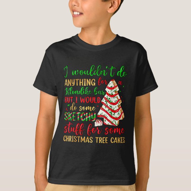 Groovy Retro I'd Do Sketchy Stuff For Christmas Tr T-Shirt (Vorderseite)