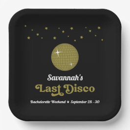 Groovy Retro Last Disco Bridge Junggeselinnen-Absc Pappteller