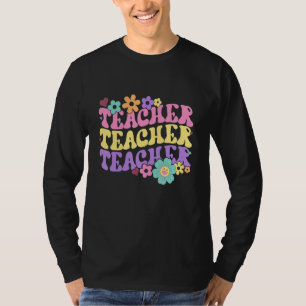 Groovy Retro Lehrer Groovy Pastell-Ästhetik Retr T-Shirt