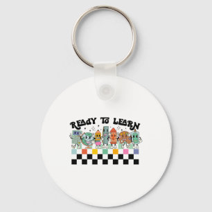 Groovy Retro Lehrer Leben Gänseblümchen Hippie Sei Schlüsselanhänger